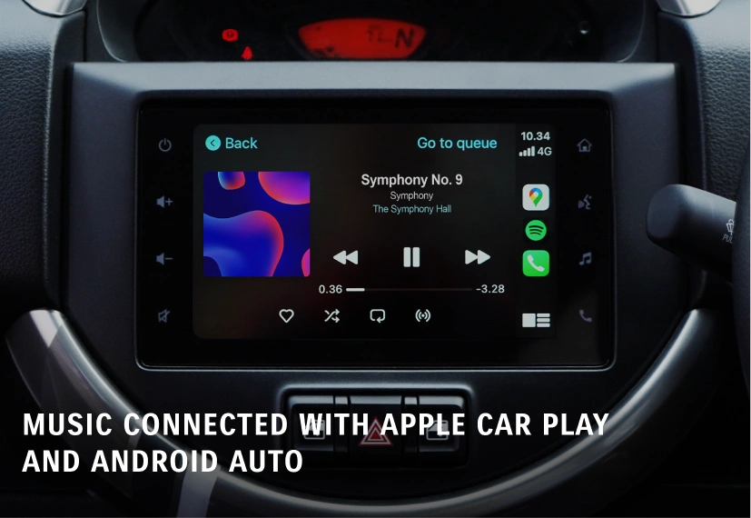 MUSIC CONNECTED WITH APPLE CAR PLAY AND ANDROID AUTO