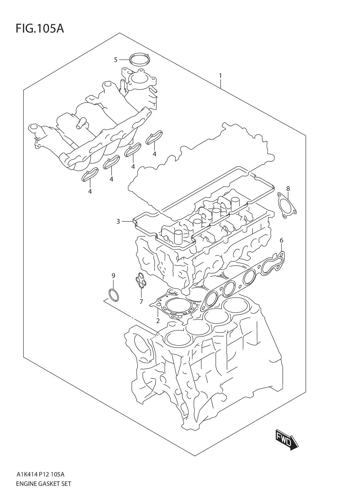 FIG.105A ENGINE GASKET SET