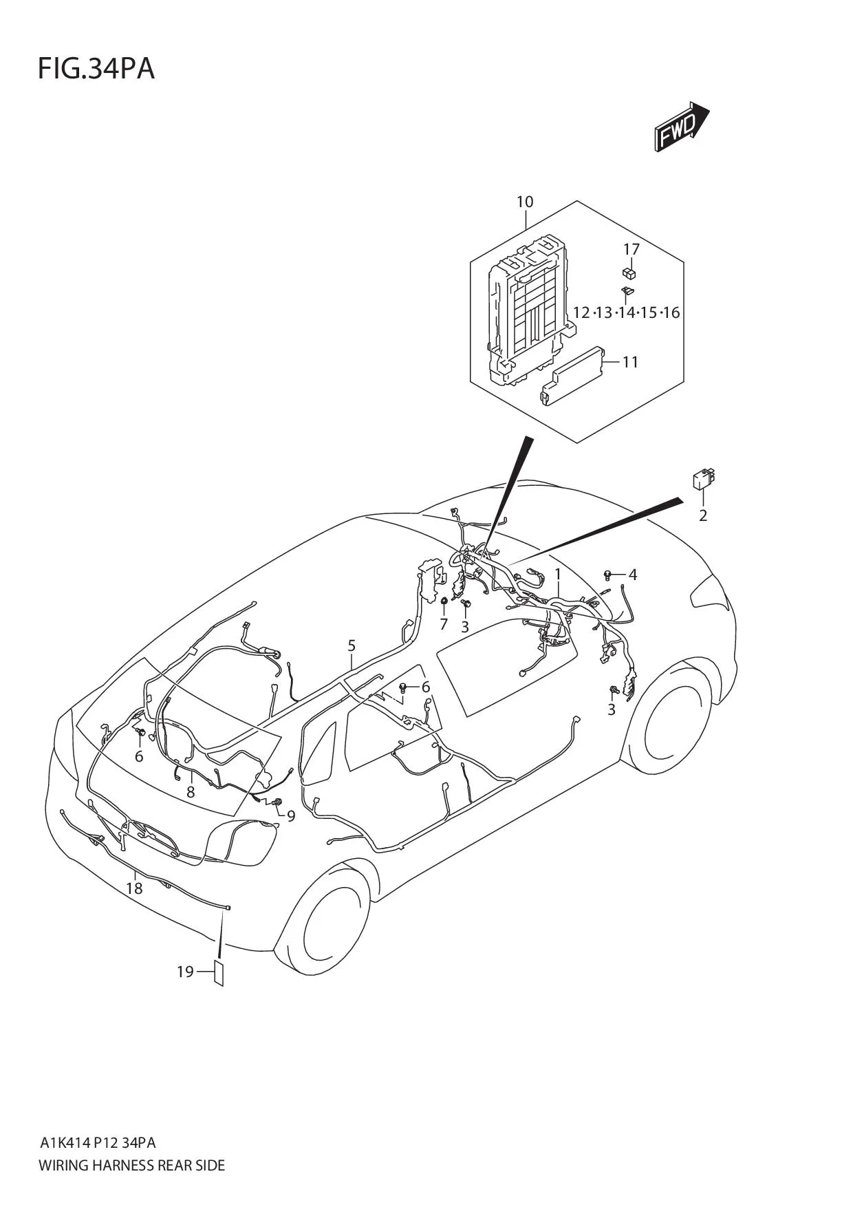 FIG.34PA WIRING HARNESS REAR SIDE