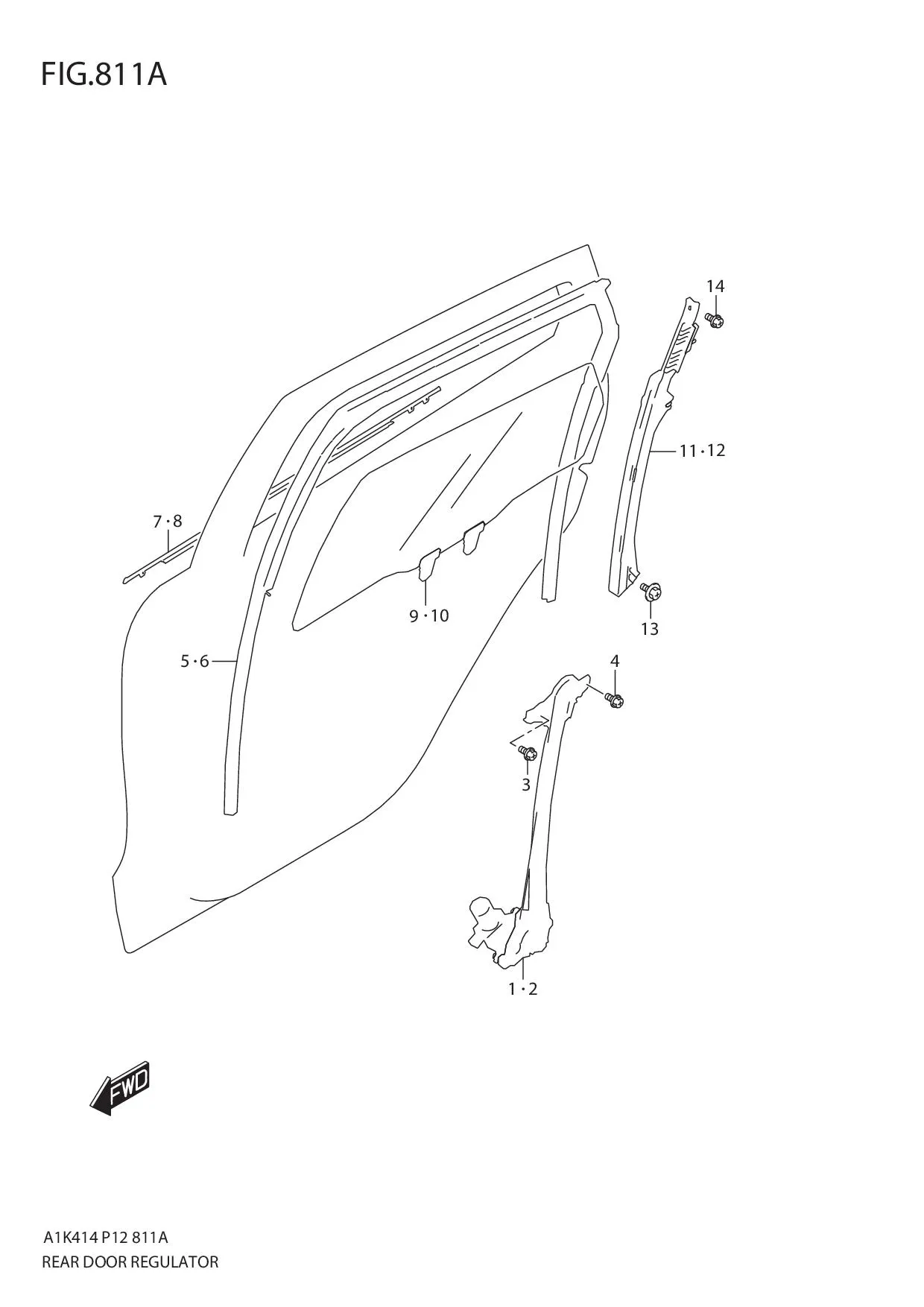 FIG.811A REAR DOOR REGULATOR
