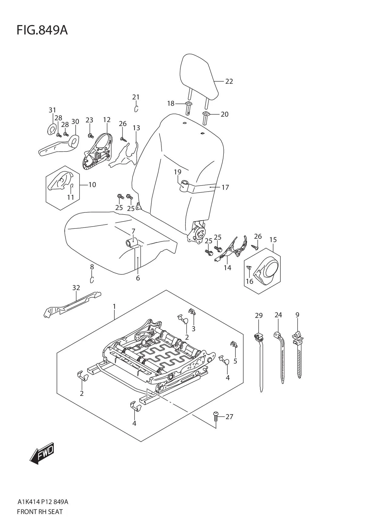 FIG.849A FRONT RH SEAT