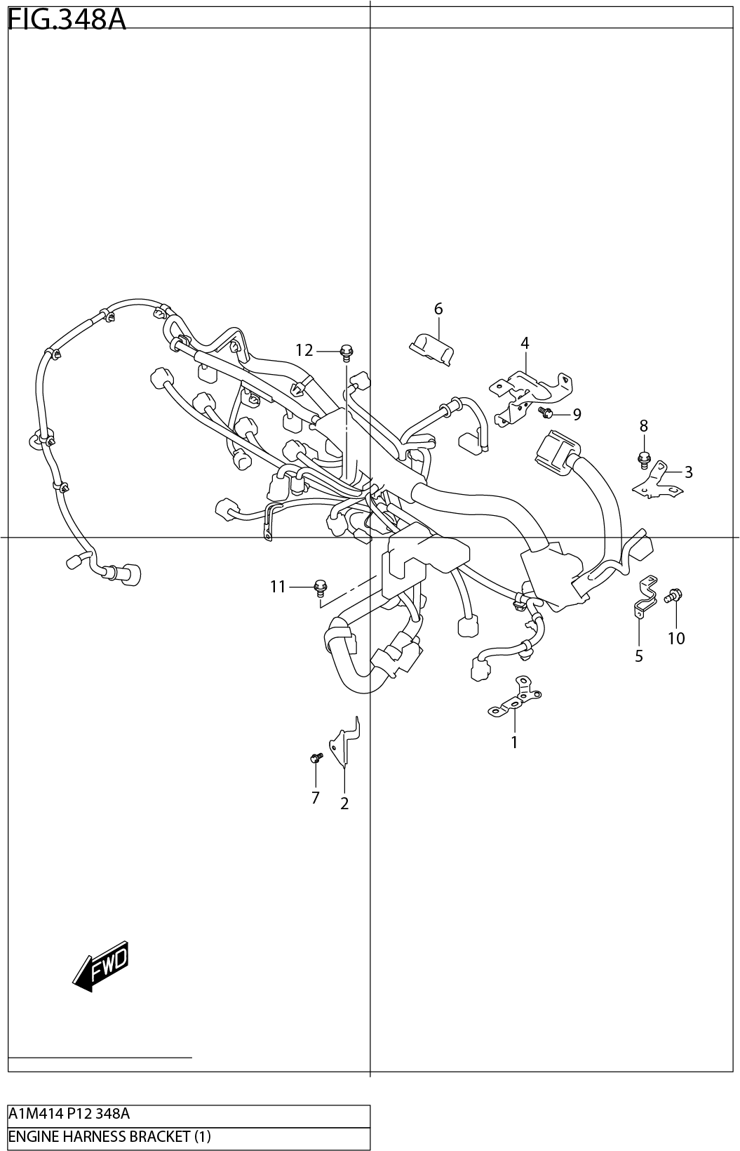 FIG.348A ENGINE HARNESS BRACKET (5MT)