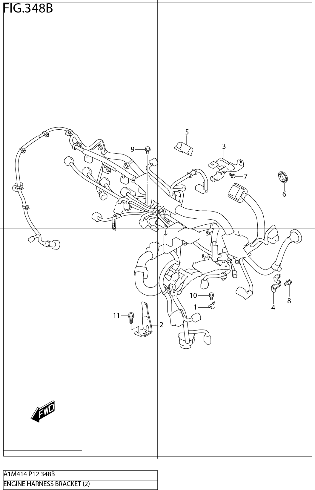 FIG.348B ENGINE HARNESS BRACKET (4AT)