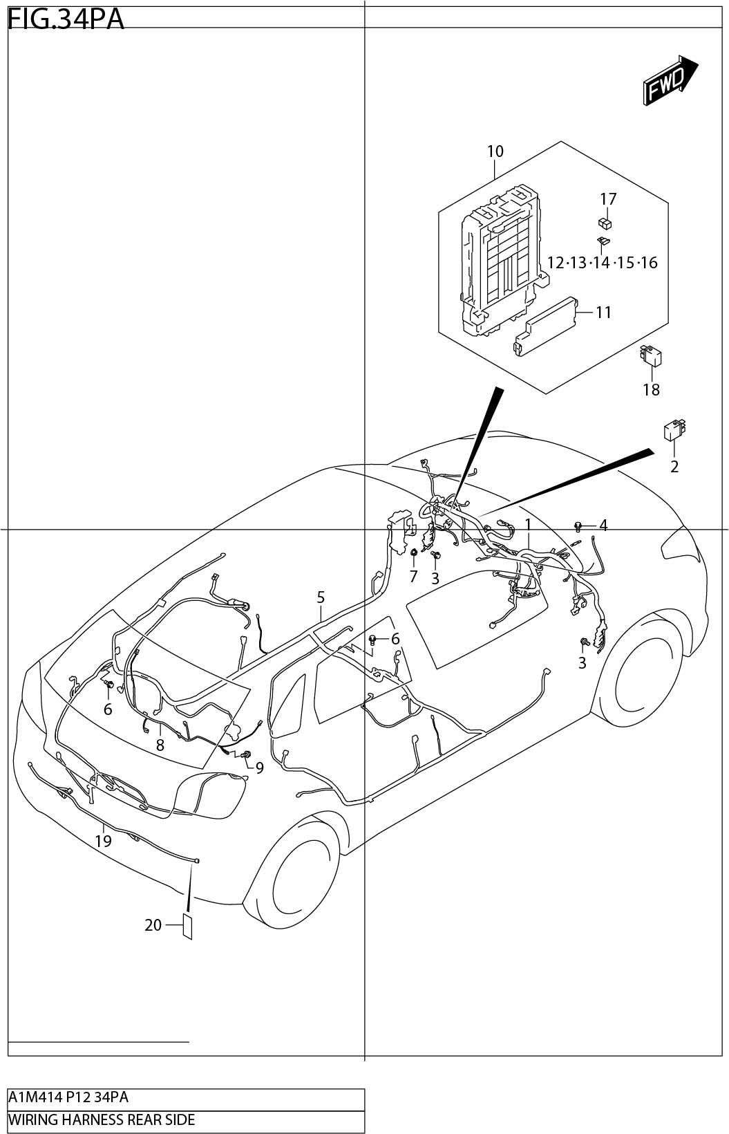 FIG.34PA WIRING HARNESS REAR SIDE
