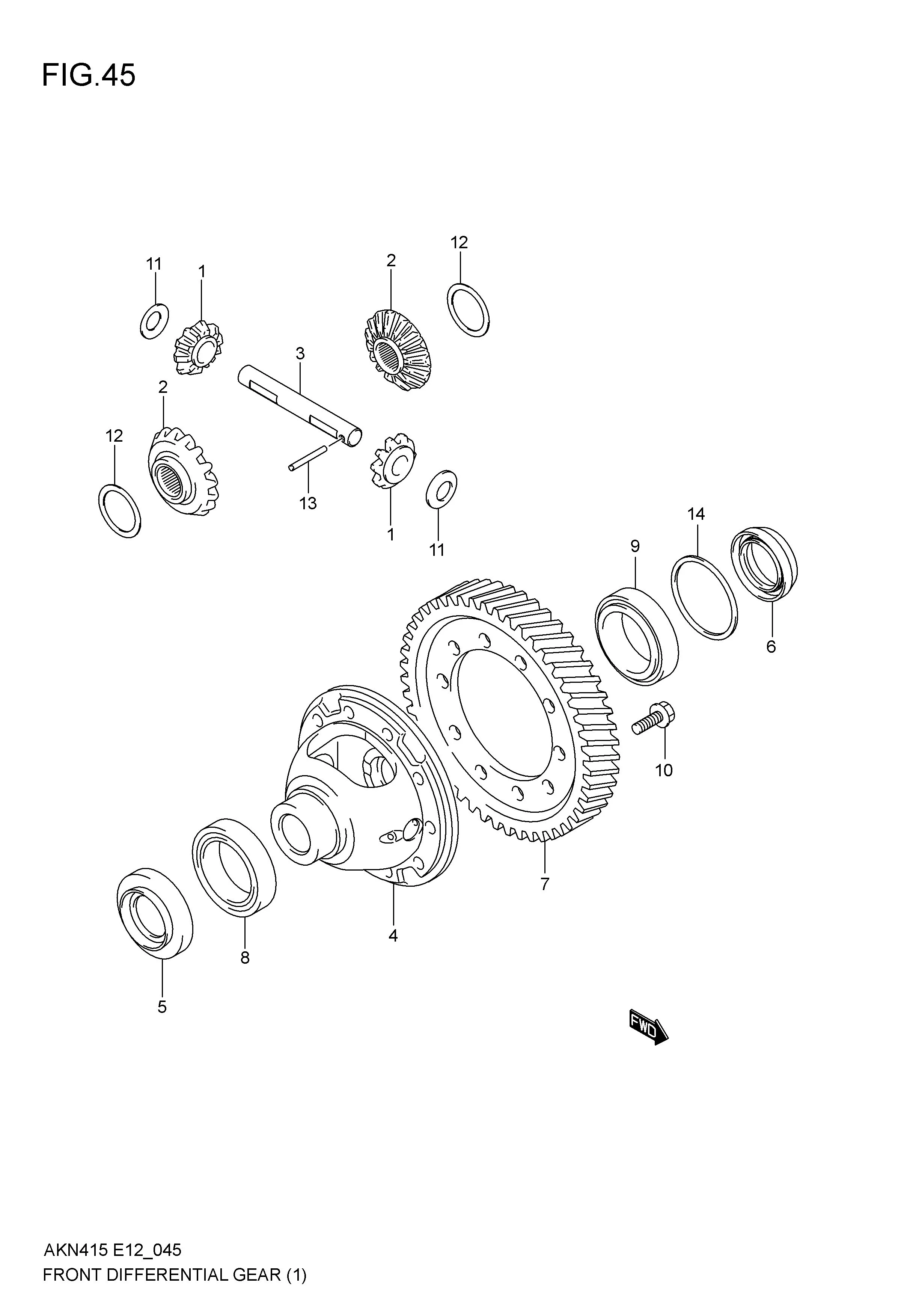 FRONT DIFFERENTIAL GEAR (5MT)