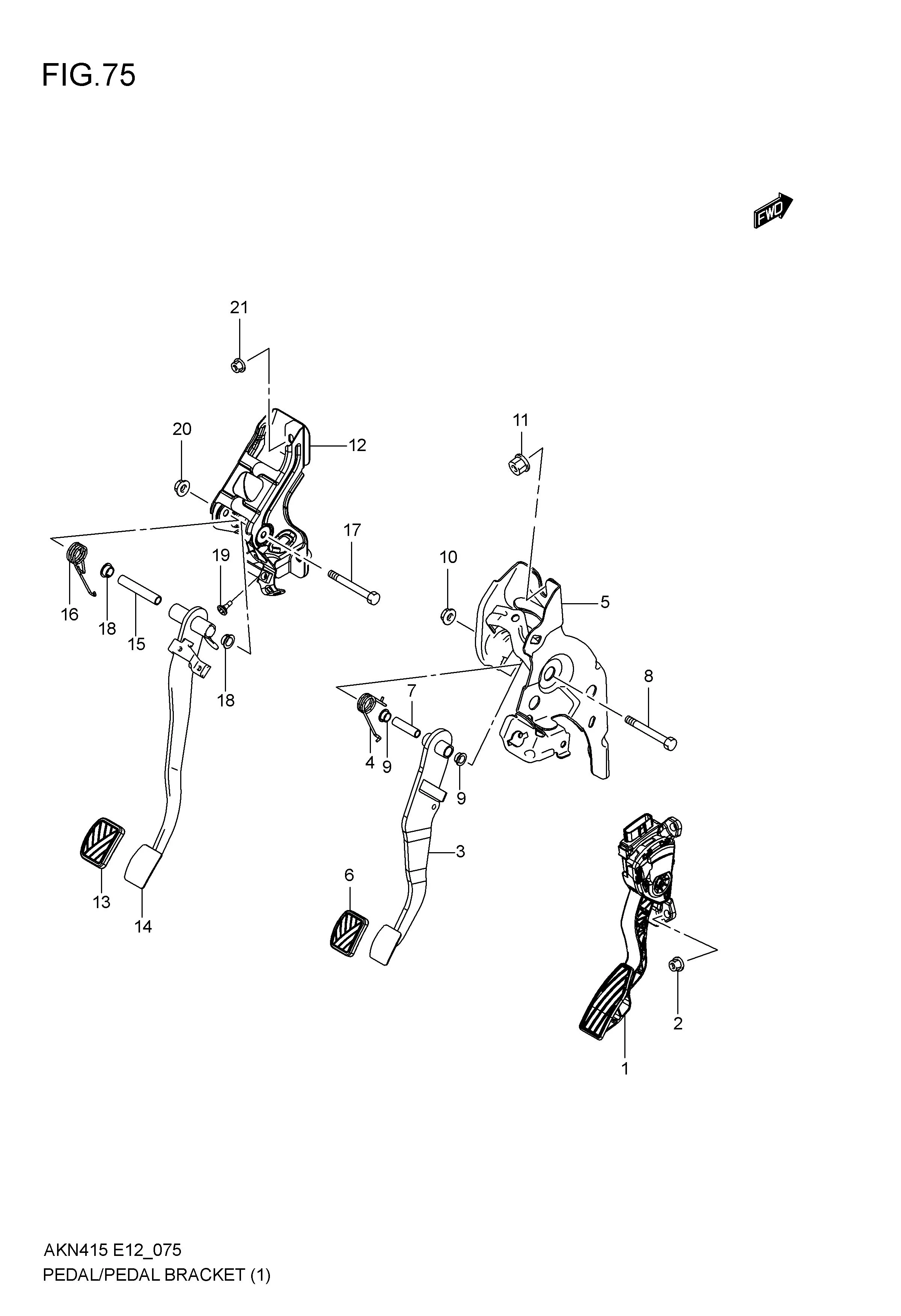 PEDAL/PEDAL BRACKET (5MT)