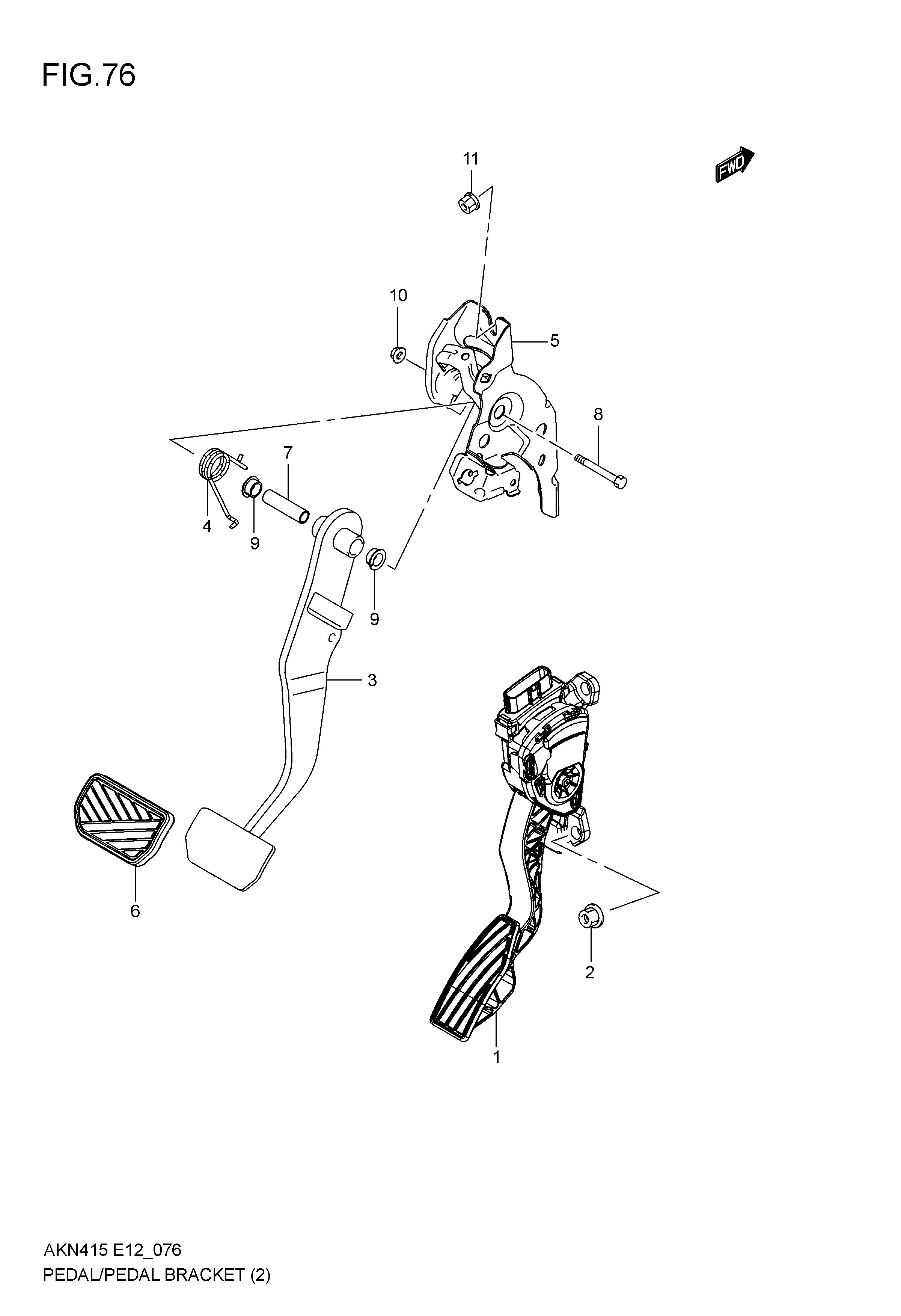 PEDAL/PEDAL BRACKET (6AT)