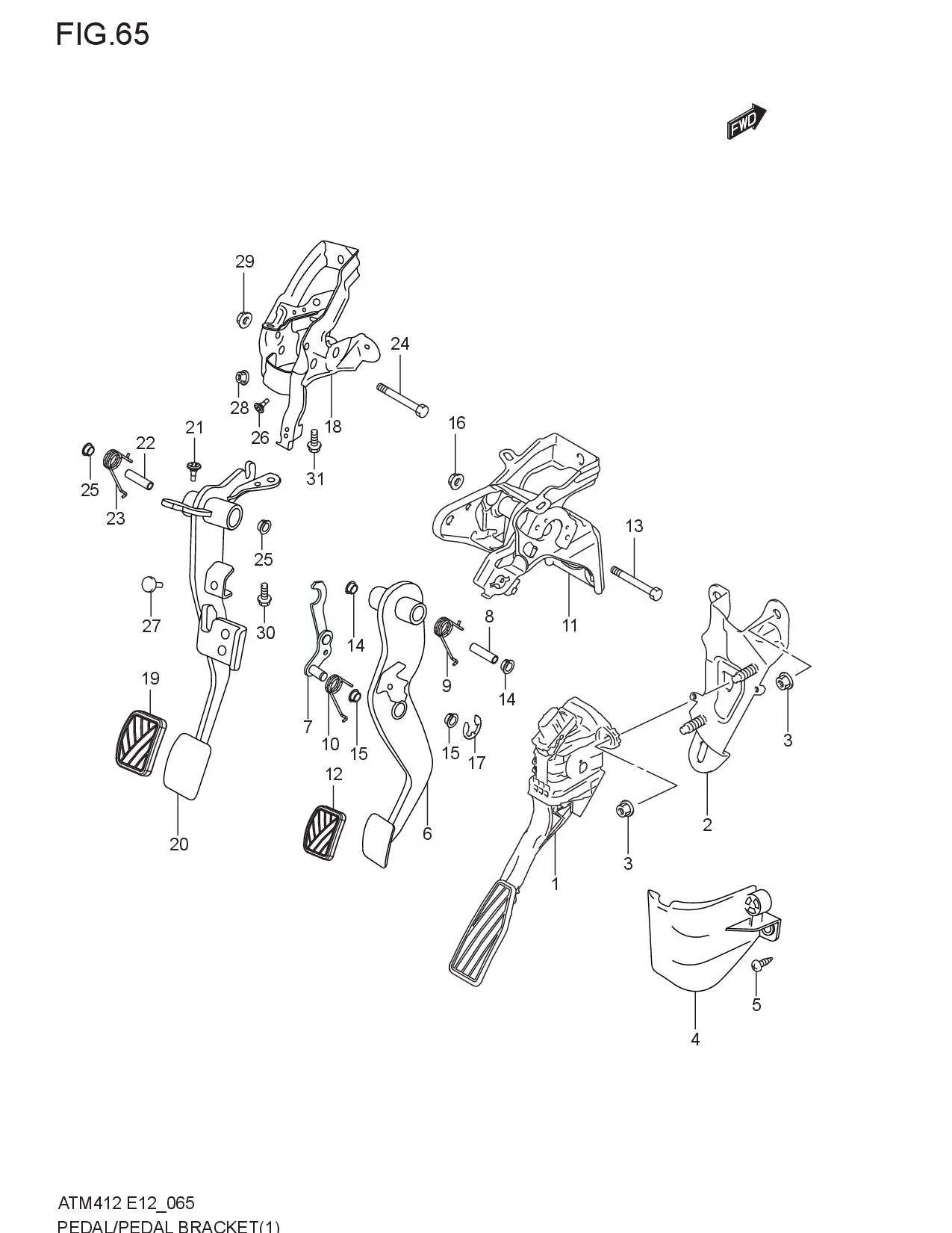 PEDAL/PEDAL BRACKET (5MT)