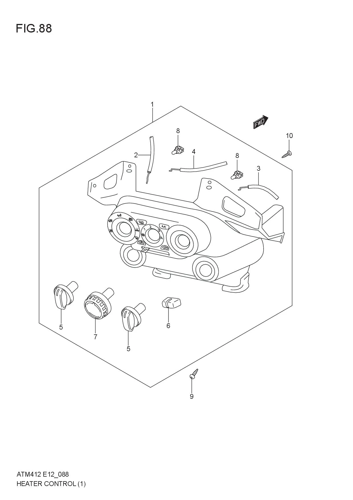 HEATER CONTROL (W/MANUAL AIR CONDITIONER:W/REAR DEFOGGER)