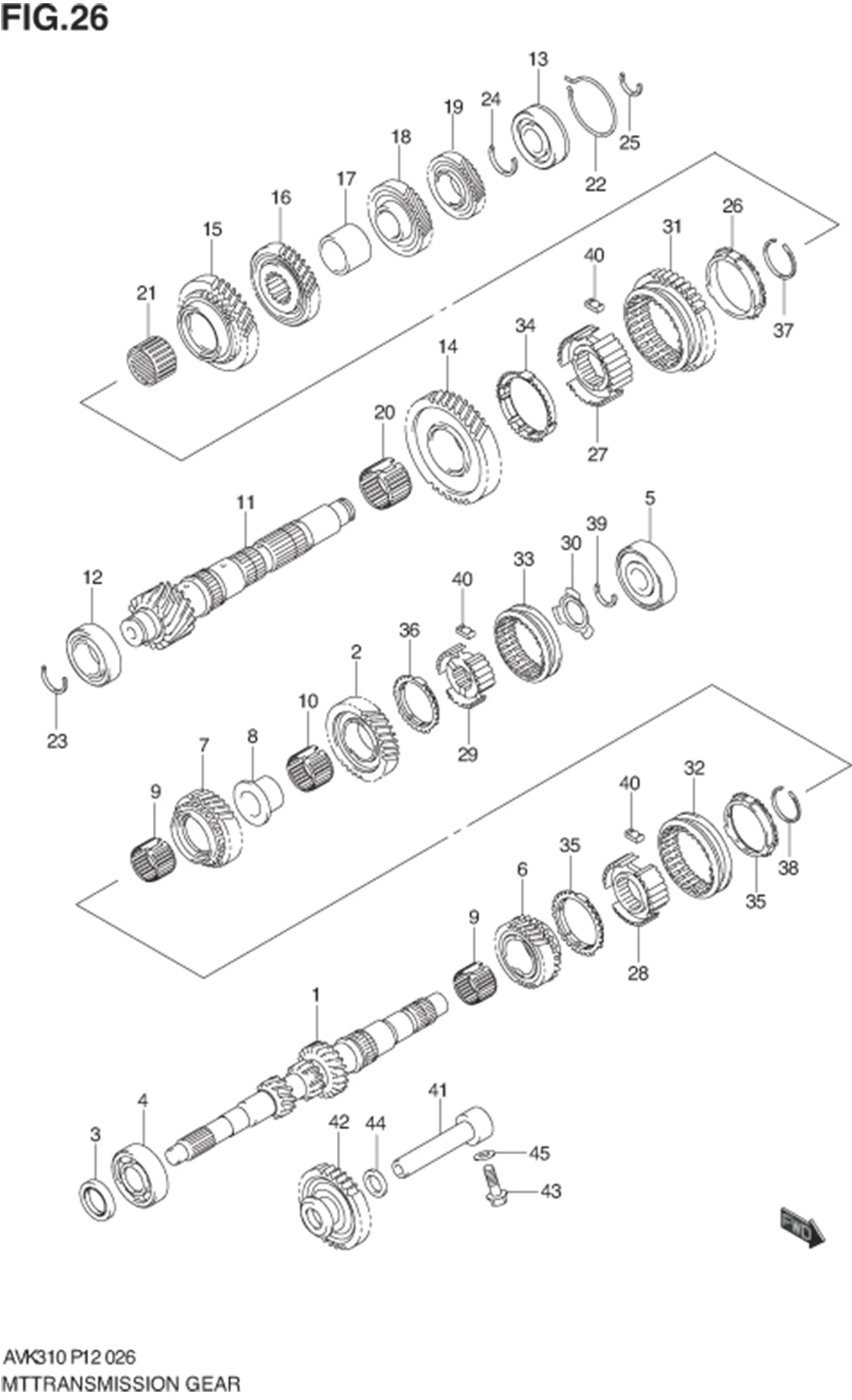 FIG.26 MT TRANSMISSION GEAR (5MT) 