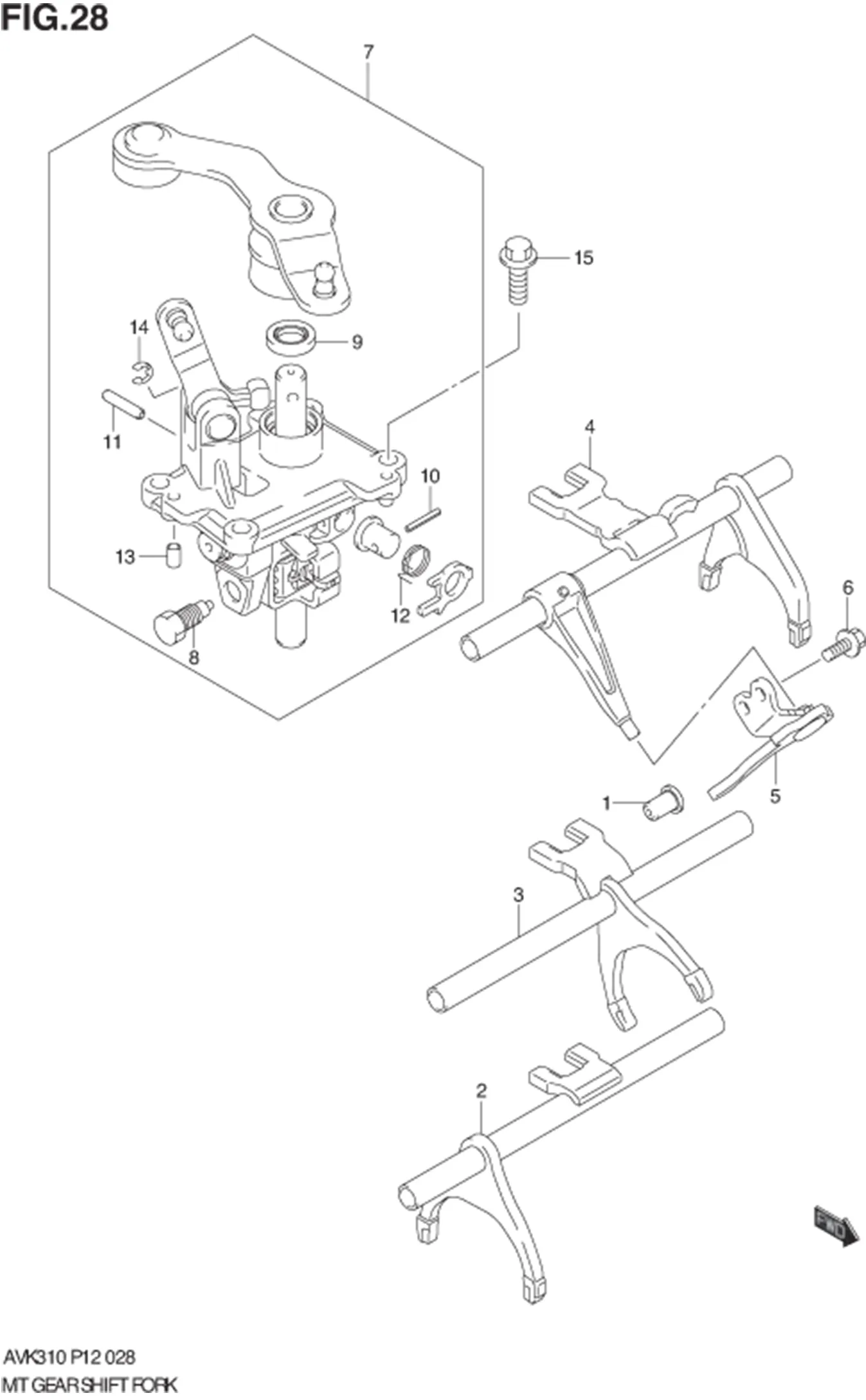 FIG.28 MT GEAR SHIFT FORK (5MT) 