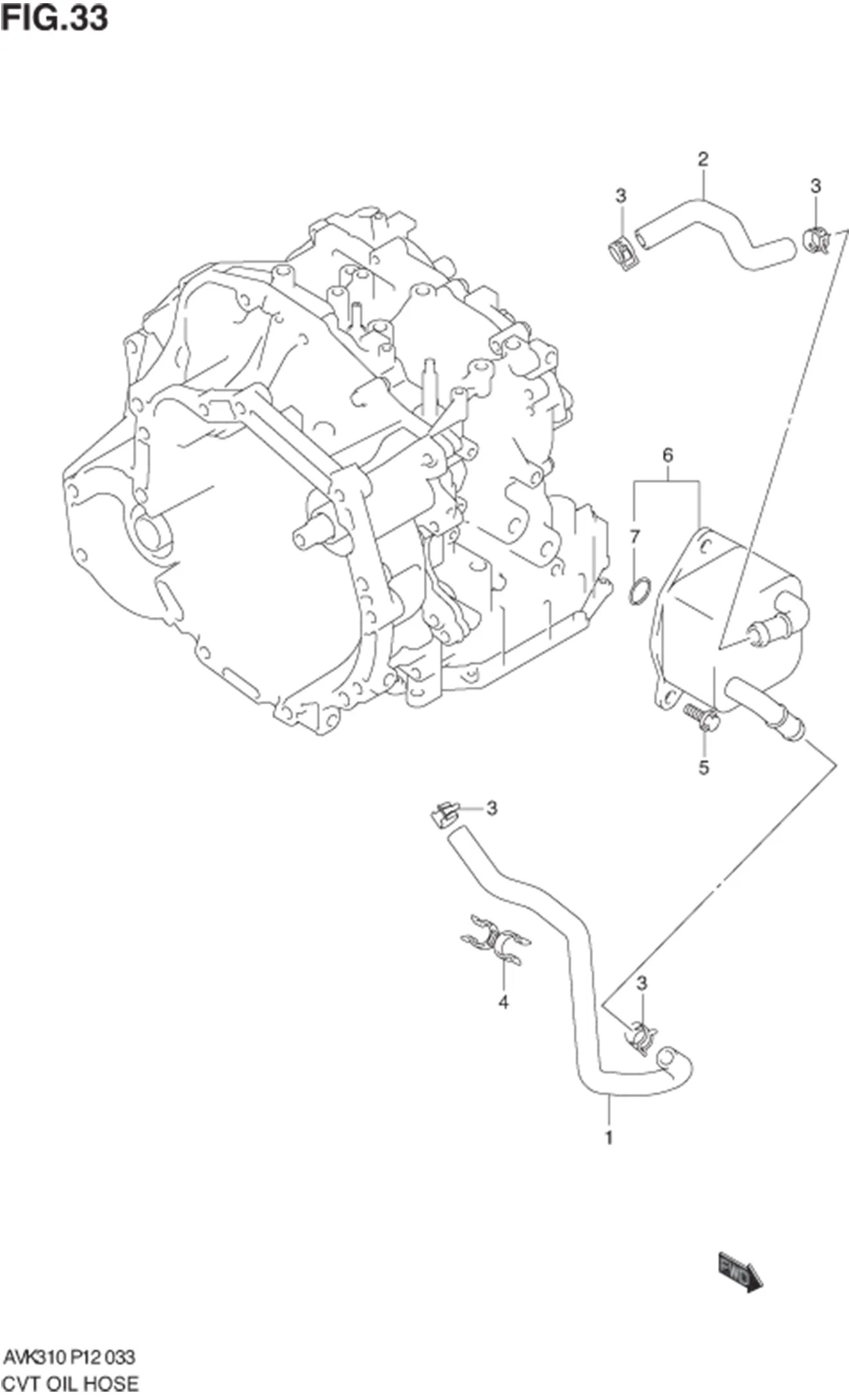 FIG.33 CVT OIL HOSE (CVT) 