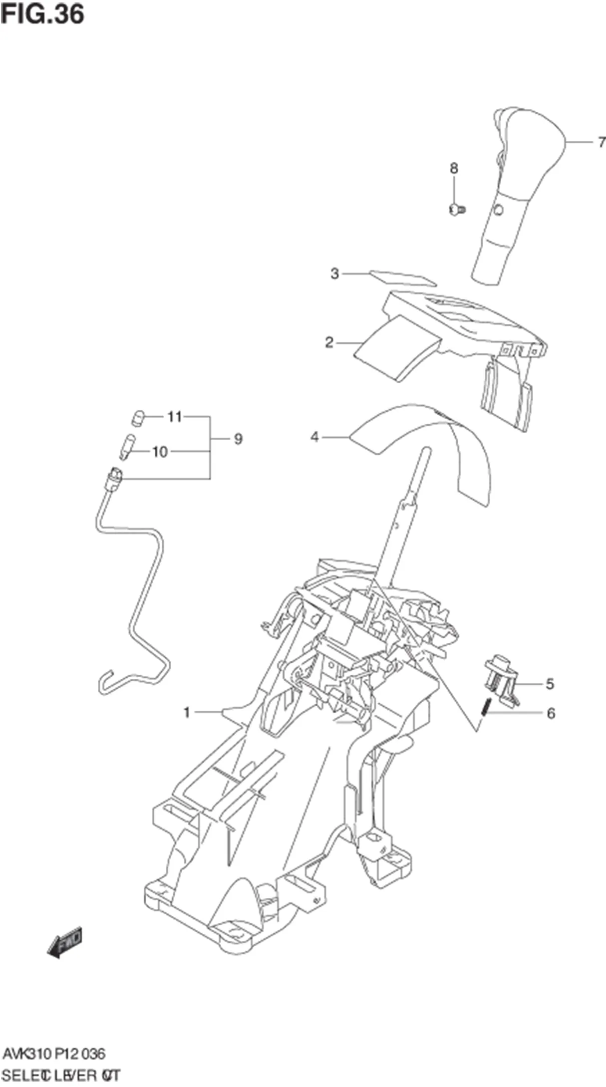 FIG.36 SELECT LEVER (CVT) 