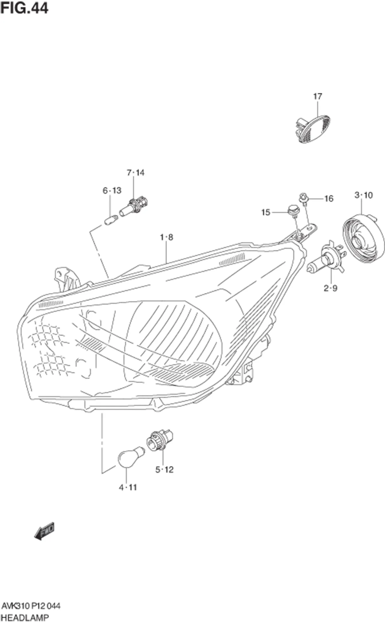 FIG.44 HEADLAMP 