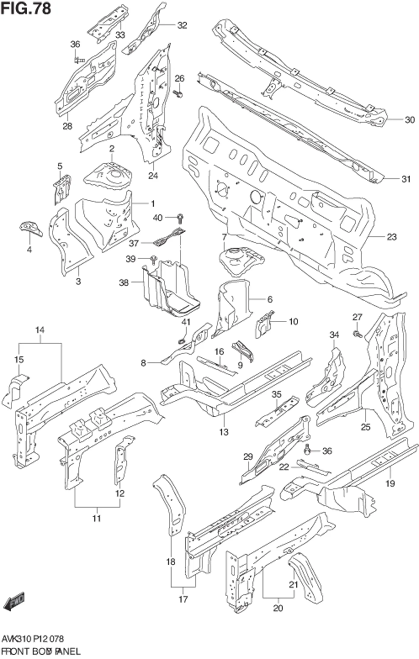 FIG.78 FRONT BODY PANEL 
