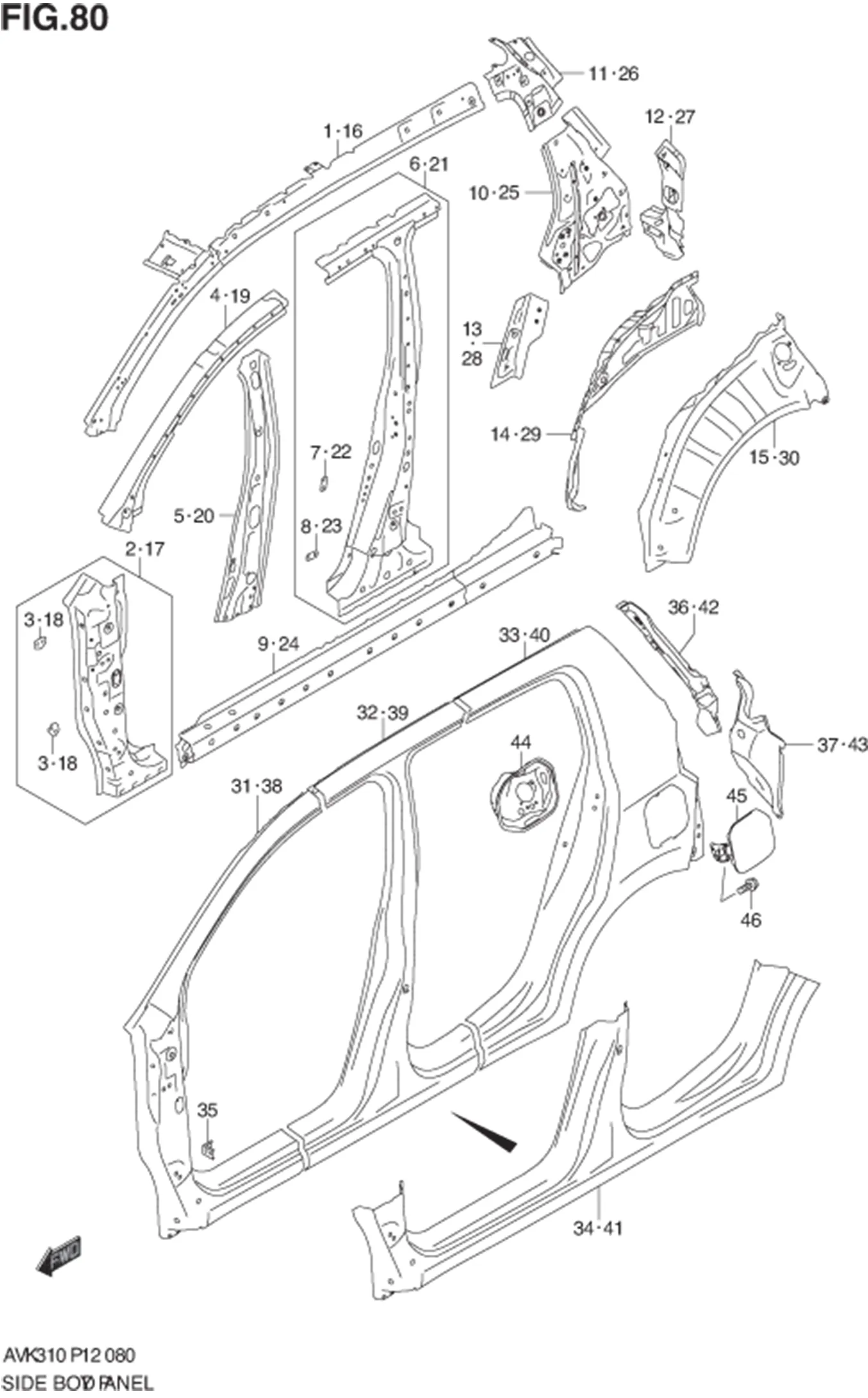 FIG.80 SIDE BODY PANEL 