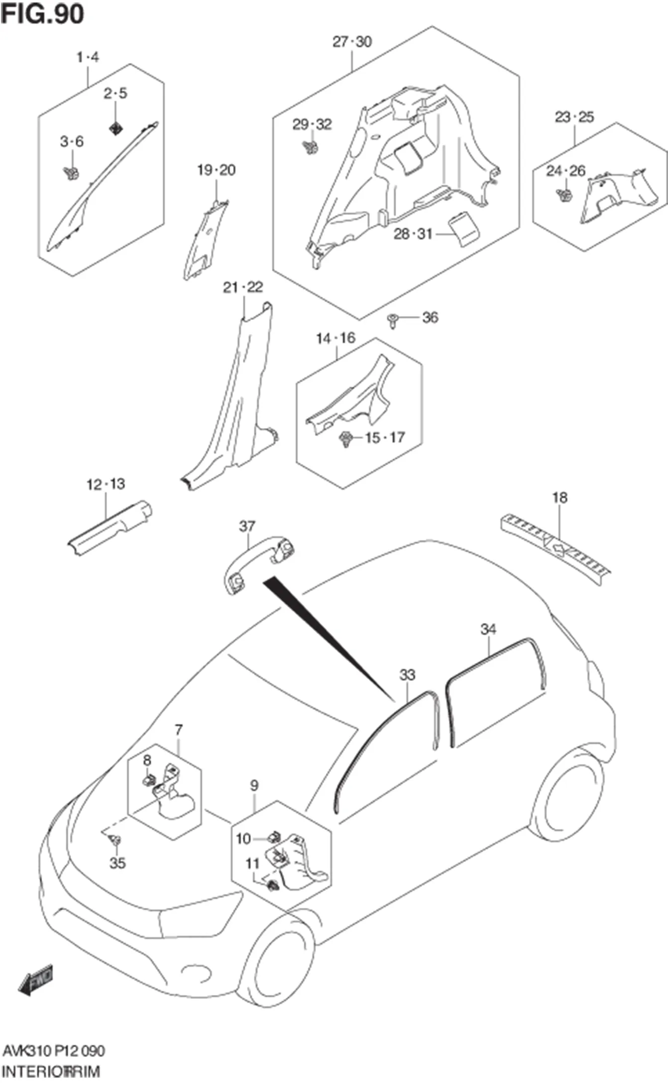 FIG.90 INTERIOR TRIM 