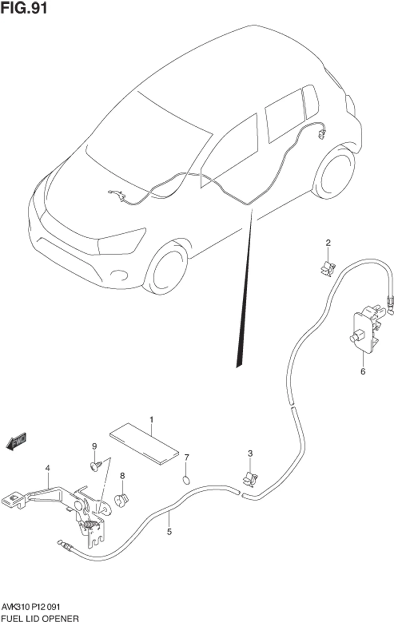FIG.91 FUEL LID OPENER 
