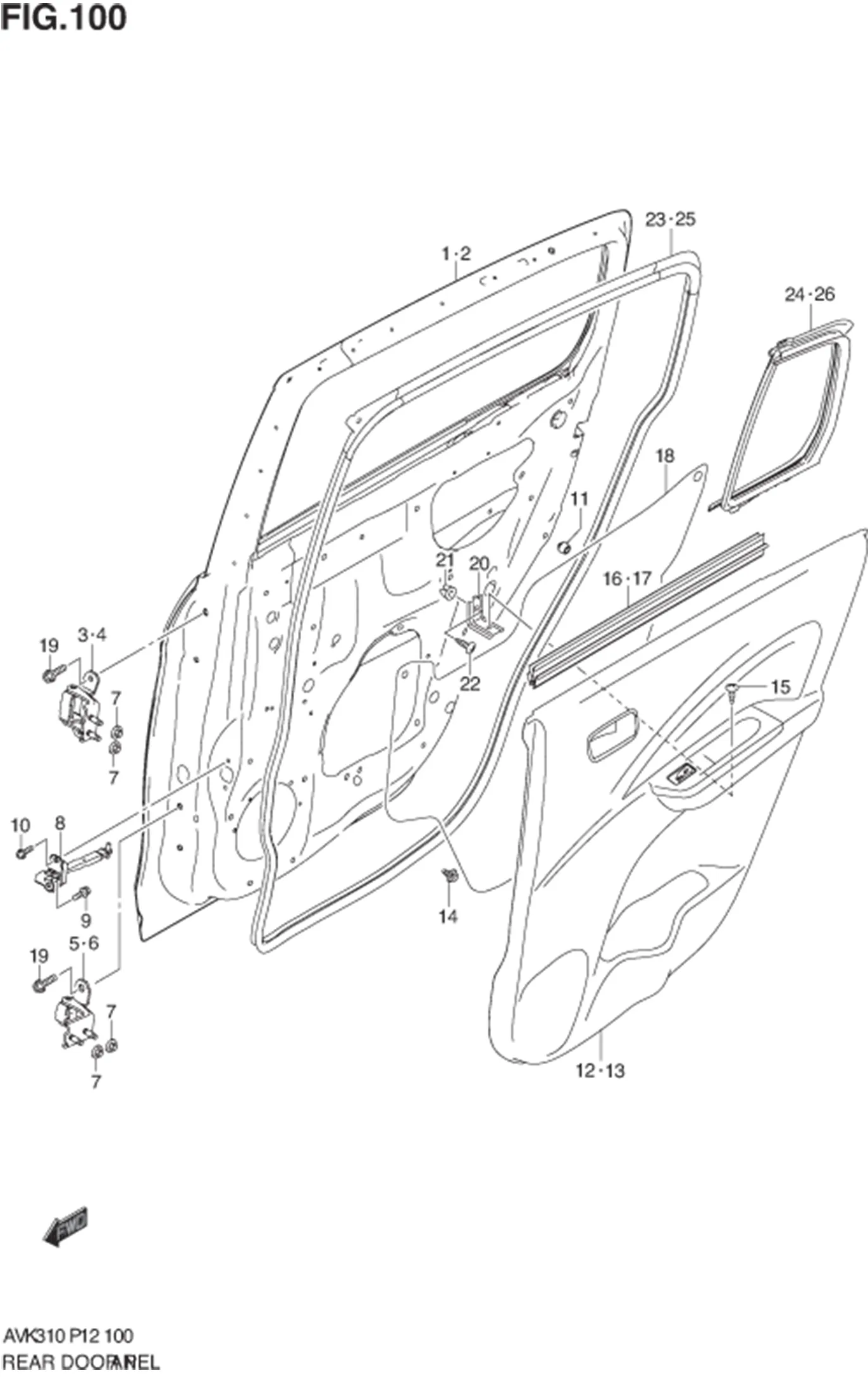 FIG.100 REAR DOOR PANEL 