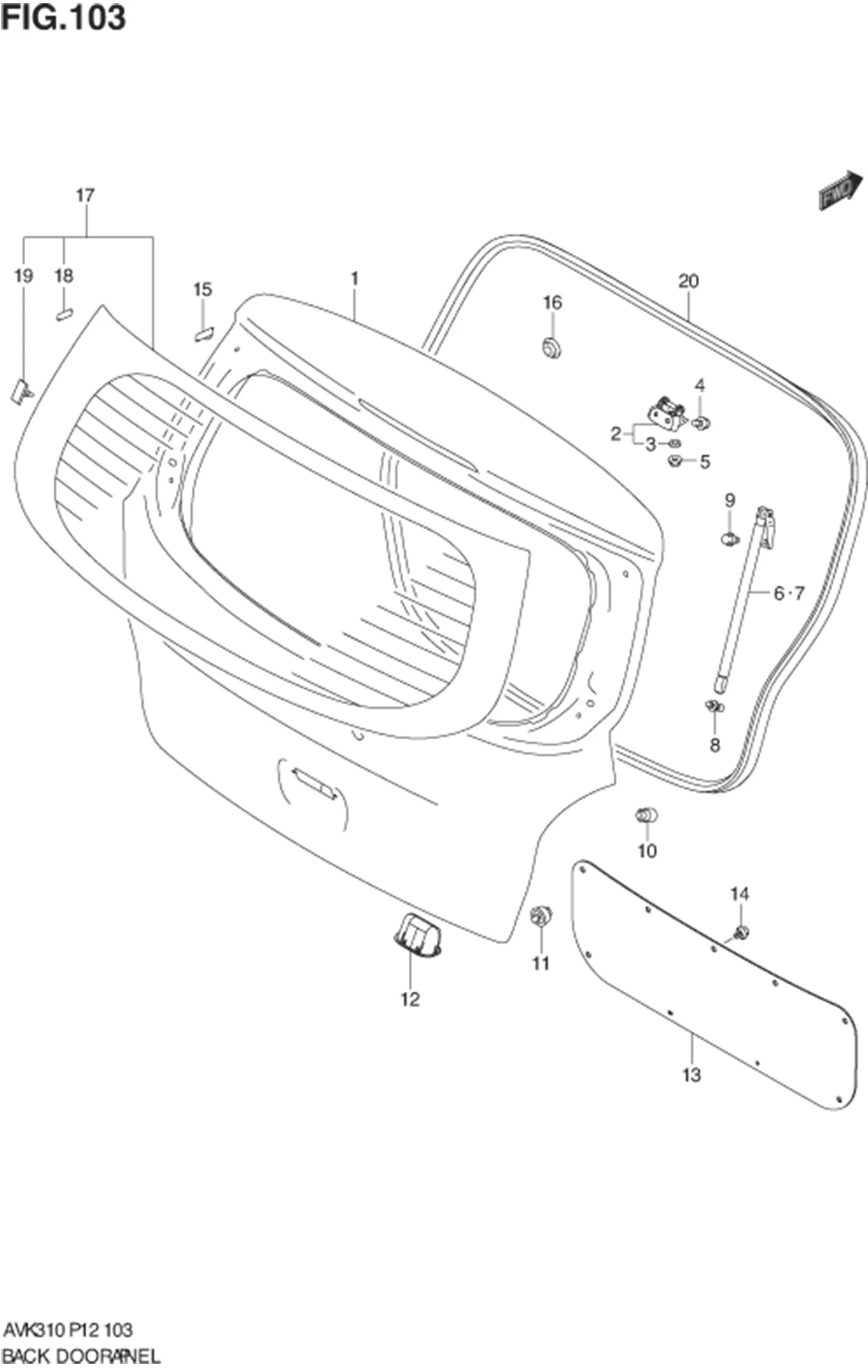 FIG.103 BACK DOOR PANEL 