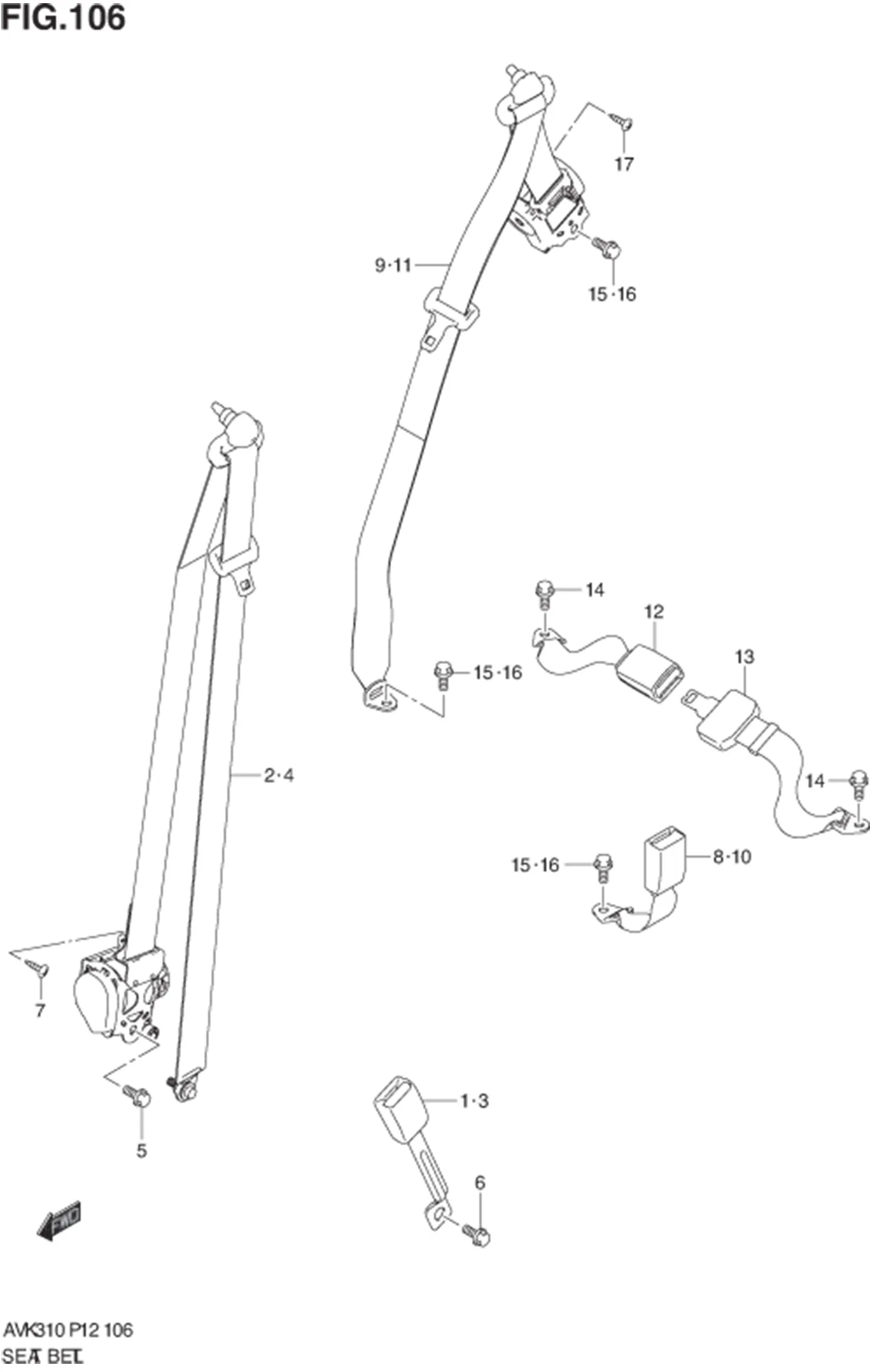 FIG.106 SEAT BELT 