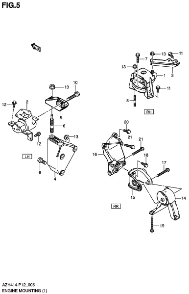 FIG.5 ENGINE MOUNTING (MT)