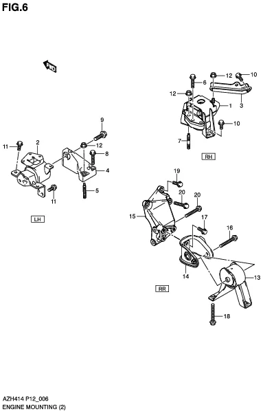 FIG.6 ENGINE MOUNTING (AT)