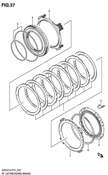 FIG.37 AT 1ST/REVERSE BRAKE (AT)