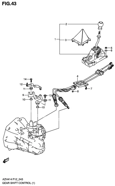 FIG.43 GEAR SHIFT CONTROL (MT)