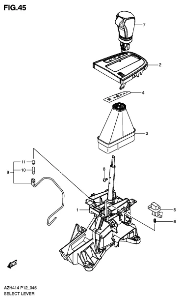 FIG.45 SELECT LEVER (AT)