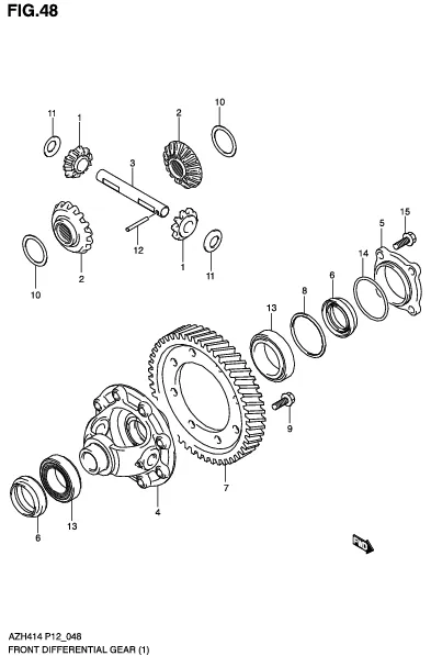 FIG.48 FRONT DIFFERENTIAL GEAR (MT)