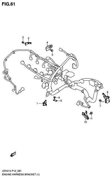 FIG.61 ENGINE HARNESS BRACKET (MT)