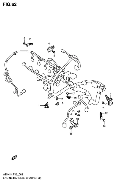 FIG.62 ENGINE HARNESS BRACKET (AT)