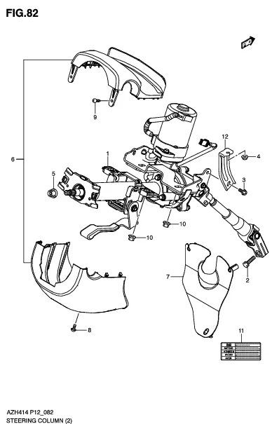 FIG.82 STEERING COLUMN (GLX)