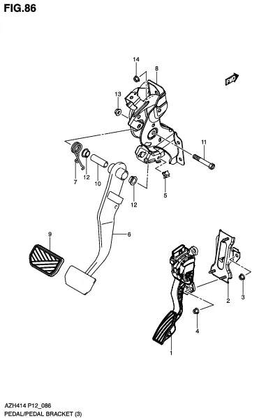 FIG.86 PEDAL/PEDAL BRACKET (AT)