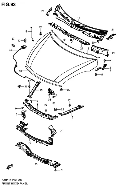 FIG.93 FRONT HOOD PANEL