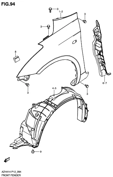 FIG.94 FRONT FENDER