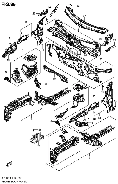 FIG.95 FRONT BODY PANEL