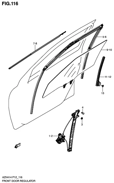 FIG.116 FRONT DOOR REGULATOR 