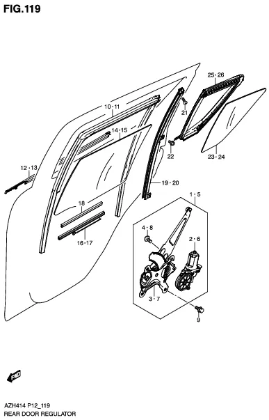 FIG.119 REAR DOOR REGULATOR