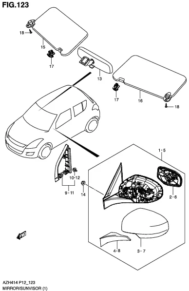 FIG.123 MIRROR/SUNVISOR (GL)