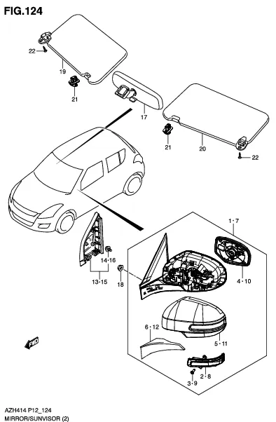 FIG.124 MIRROR/SUNVISOR (GLX)