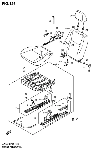FIG.126 FRONT RH SEAT (GL)
