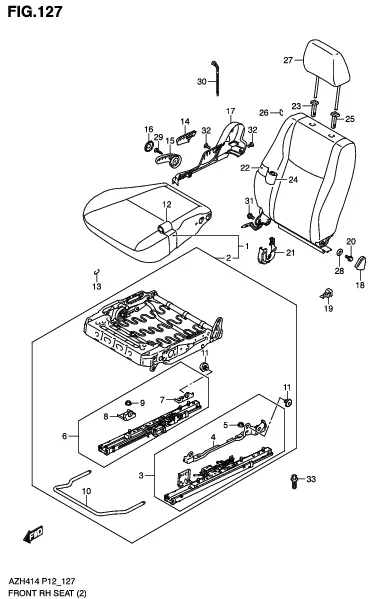 FIG.127 FRONT RH SEAT (GLX)