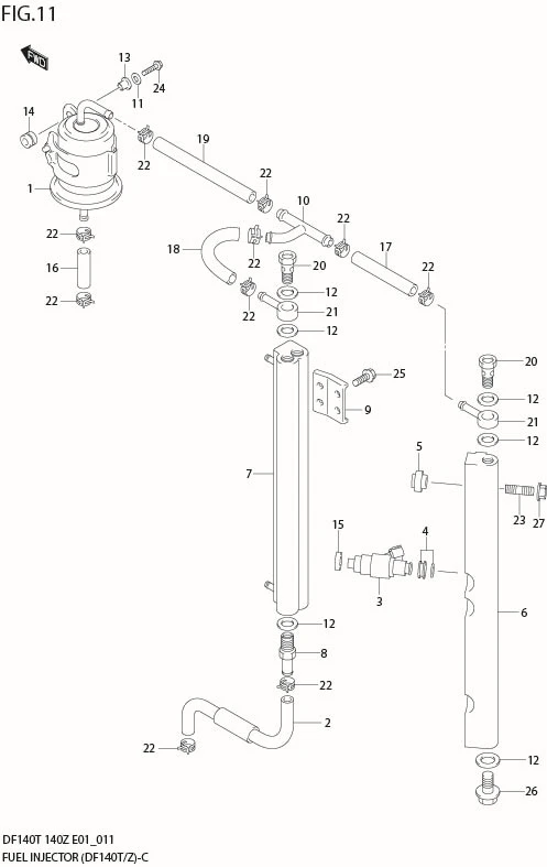 FIG 11  FUEL INJECTOR (DF140T/Z)