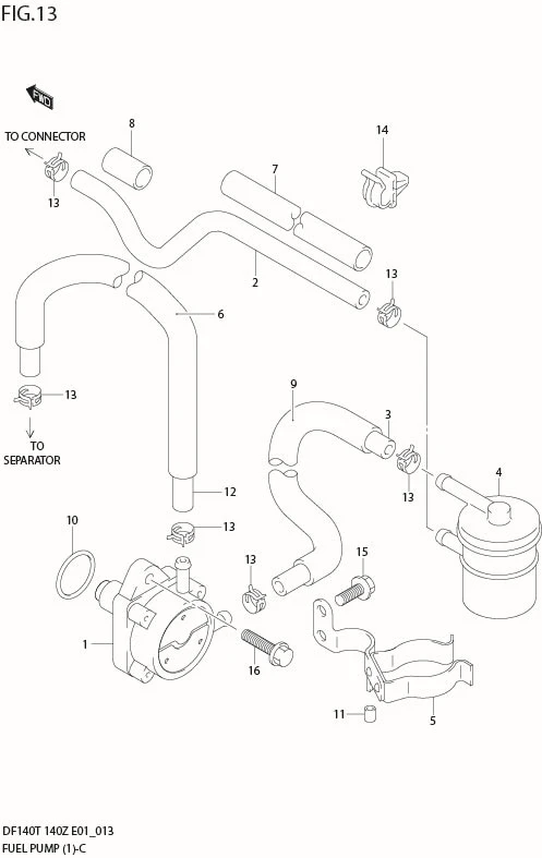 FIG 13  FUEL PUMP (DF140T/Z)