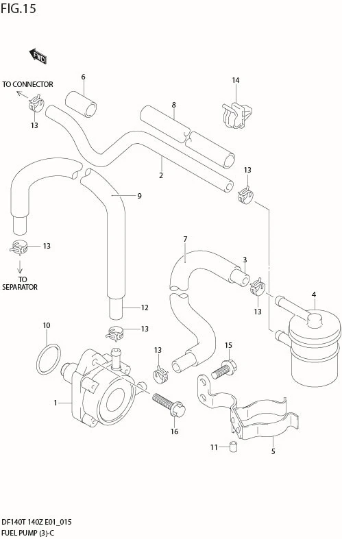 FIG 15  FUEL PUMP (DF140WT/WZ)