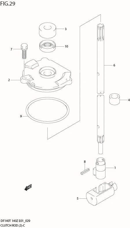 FIG 29  CLUTCH ROD (DF140T/WT:682149%)