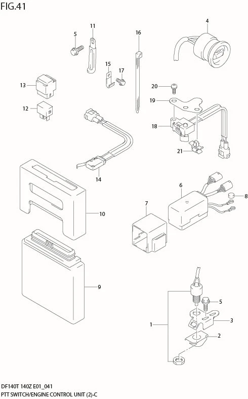 FIG 41  PTT SWITCH & ENGINE CONTROL UNIT (MODEL:04%)