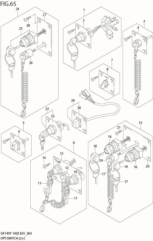 FIG 65  OPT:SWITCH (DF140Z COUNTER ROTATION MODEL:02%04)